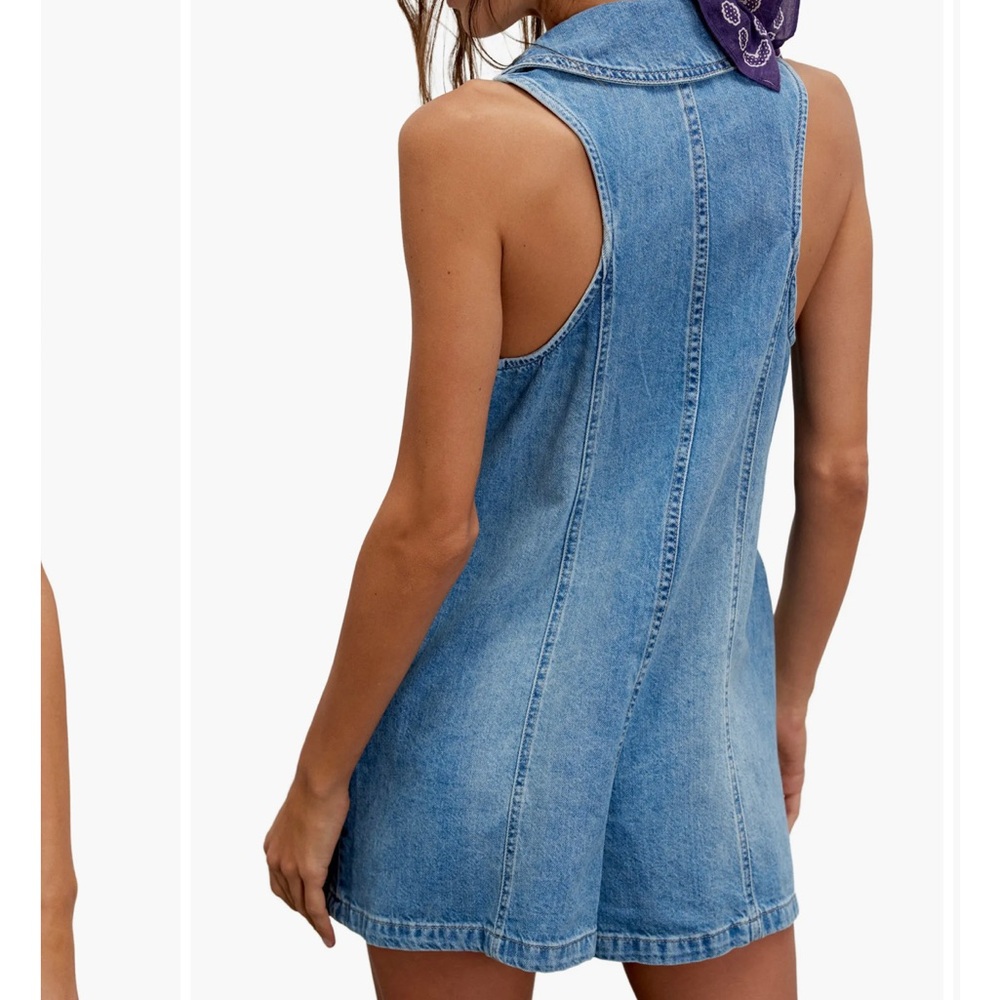 We the free Dover Denim Romper - Picture 2 of 5